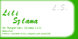 lili szlama business card